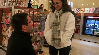 HE PROPOSED AT GRAND CENTRAL STATION!