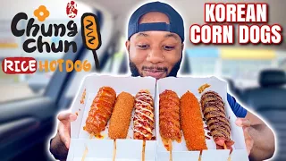 TRYING POPULAR KOREAN CHEESY CORN DOGS FOR THE FIRST TIME | MUKBANG