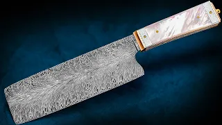 Making A Feather Damascus Chef Knife