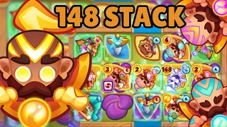 148 Stacks | Max Monk vs Max Genie | Replay PVP | Rush Royale