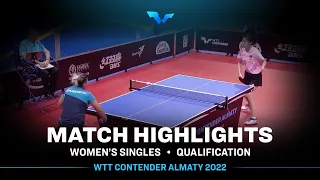 Wang Yiduo vs Gulchekhra Khusseinova | WS | WTT Contender Almaty 2022 (Qual)