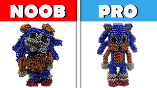 Noob vs Pro vs Monster Magnets | How To Make Sonic Boom with Magnetic Balls