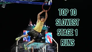 Top 10 Slowest Stage 1 Runs in American Ninja Warrior