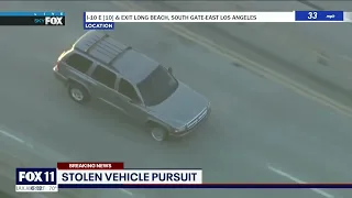 Police Chase: CHP in pursuit of possible stolen car on 10 Fwy