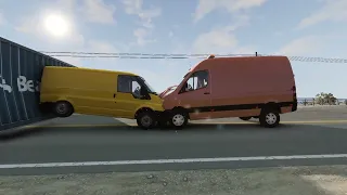 Ford Transit vs Mercedes Benz Sprinter 🔥150 KM/H🔥 BeamNG.Drive CRASH Test front of brake