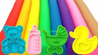 Learn Colors with 8 Color Play Doh Modelling Clay and Cookie Molds I Surprise Toys Yowie