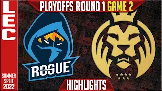 RGE vs MAD Highlights Game 2 | Playoffs Round 1 LEC Summer Split 2022  Rogue vs MAD Lions G2