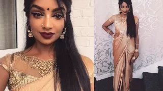 GRWM Indian/Tamil Wedding Guest | Get Ready with Me | Makeup and Saree