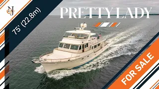 M/Y PRETTY LADY for Sale | 75' (22.86m) trawler-style Fleming Yacht for Sale | N&J Yacht Tour