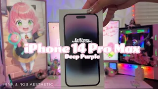 iPhone 14 Pro Max Deep Purple unboxing | Aesthetic setup | Kawaii Case 🌸🍡📱