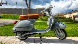 1983 Vespa PX125E first start after total restoration.