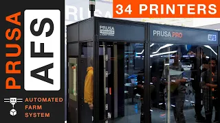 Look into a 34x Printers Fully Automated Farm - Prusa AFS LIVE at Formnext '23: the 3D Printing Farm