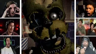 Let's Players Reaction To The Salvage Springtrap Jumpscares | FNAF6