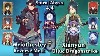 C0 Xianyun Diluc & C0 Wriothesley Melt | NEW Spiral Abyss 4.4 - Floor 12 9 Star | Genshin Impact 4.4