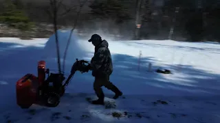 trying out new snowthrower backyard