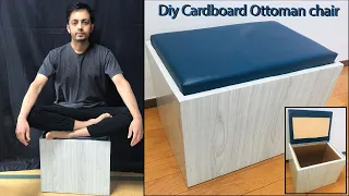 DIY Ottoman chair || Cardboard chair || लकडाउनको सदुपयोग्, दैनिक जिबनमा प्रयोग