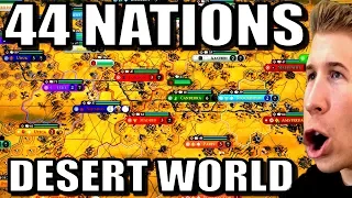 All 44 Nations on a Desert Only World! | Civilization (Civ 6)