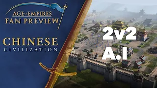 Age of Empires IV Gameplay (Chinese) 2v2 A.I Intermediate - No Commentary - Technical Stress Test