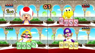 Mario Party 9 (MiniGames) Toad Vs Koopa Troopa Vs Wario Vs Waluigi (CPU Difficulty Master)