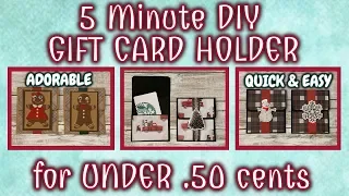 5 Minute DIY GIFT CARD HOLDER for UNDER .50 cents | QUICK & EASY DIY