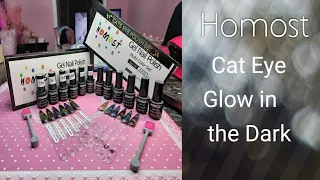 Swatching Homost Cat Eye Glow in the Dark Polishes