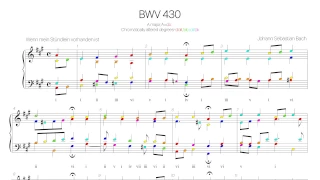 Bach Chorale BWV 430 Harmonic analysis with colored notes -Wenn mein Stündlein vorhanden ist-