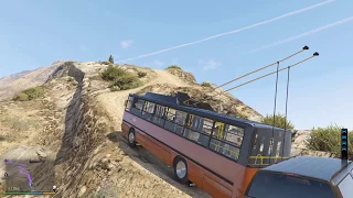 Gta 5 поехал с друзьями на шашлык в горы на троллейбусе - на оффроуде!