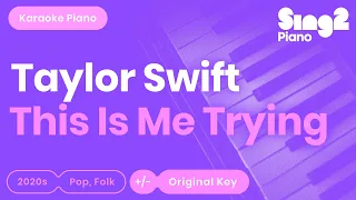 Taylor Swift - this is me trying (Piano Karaoke)