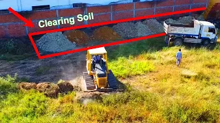 Best Full Video! Clearing, moving and filling land up by KOMAT'SU D31PX WITH DUMP TRUCKS & EXCAVATOR