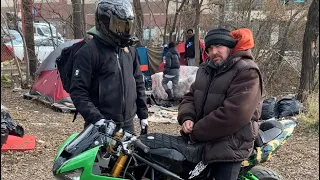 Stunt Riding In Chicago's Tent City..