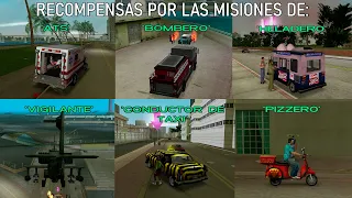 GTA Vice City-Recompensas de la Misión Paramédico, Bombero, Heladero, Vigilante, Taxista, y Pizzero