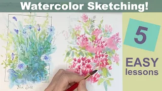 Watercolor Sketching for Beginners / Step by Step / Fun and Relaxing!