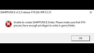 Как исправить ошибку sampfuncs "Unable to create SAMPFUNCS folder".
