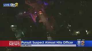 Pursuit Suspect In Custody After Almost Striking CHP Motorcycle Officer
