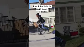 Bait Bike Split in Half Prank #JoeySalads #Pranks #Shorts