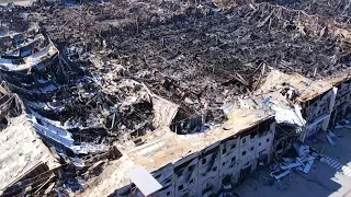 Drone footage shows destruction in town of Stoyanka near Kyiv | AFP