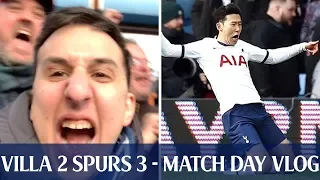 HEUNG MIN SON 손흥민 LAST MIN WINNER SCENES AT VILLA PARK!!! Aston Villa 2 Tottenham 3 (MATCH DAY VLOG)