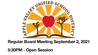 AVUSD Regular Meeting September 2, 2021