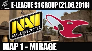 Natus Vincere vs Mousesports | Map 1 (Mirage) Finals E-LEAGUE Group E (21.06.2016) [CSGO]