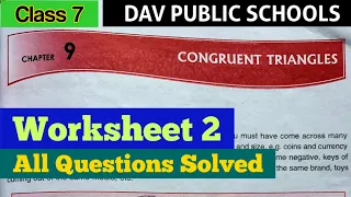 DAV class 7 maths chapter 9 Congruent triangles worksheet 2