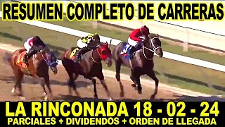 VEA EL RESUMEN MAS COMPLETO DE CARRERAS HIPICAS 18-02-24 / LA RINCONADA