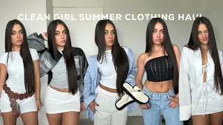 clean girl aesthetic summer try on *prettylittlething clothing haul*
