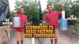 Como fazer comedouro automático para galinhas, fácil e BARATO