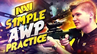 NAVI s1mple AWP practice before the tournament