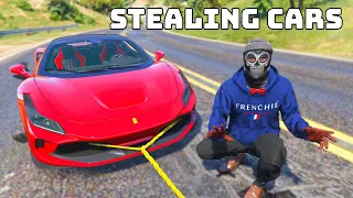 Stealing Cars Using A Rope In GTA 5 RP