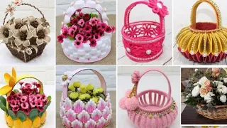 10 best collection beautiful flower basket craft from different material 2021