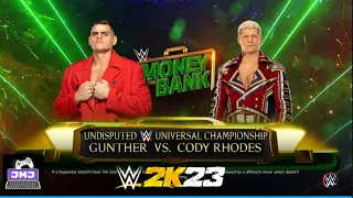 Cody Rhodes vs. Gunther | Money in the Bank 2024 | WWE 2K23 I PC