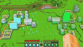 I look this DIAMOND VILLAGE vs EMERALD VILLAGE Battle in My Minecraft World !!! New Villager House !