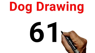 How to draw a Dog from number 61 l Dog drawing very easy l Canvas l
