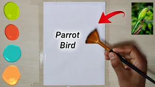 how to paint a parrot bird || How to Paint a Bird #pencildrawing #acrylicpainting